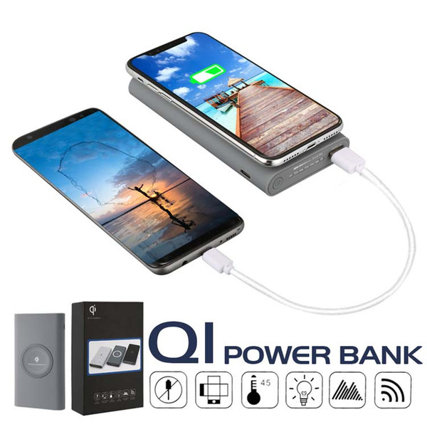 10000mAH Wireless Charger Powerbank Phone Charger Portable External Battery Power Bank For iPhone Samsung Huawei with Retail Box