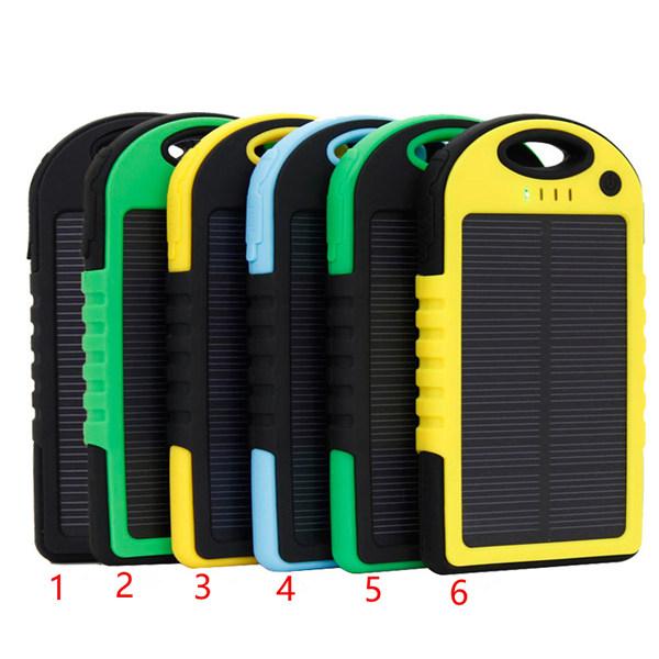 Universal 5000mAh Portable Solar Charger Banks Waterproof Solar Panel Battery Chargers for Samsung Smart Mobile Phone iphone7 Power Bank