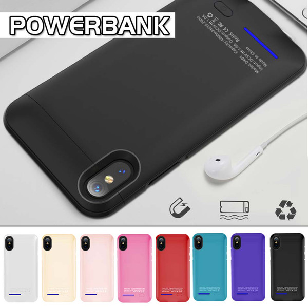 Original Battery Case for iPhone X 8 Plus Powerbank with Clip Magnetic Phone Holder Kickstand Case for iPhone 4.7/5.5 inch with Retail Box