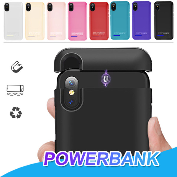 For iPhone X Power bank Battery Case Slim Portable Backup Battery External Rechargeable Cover Case With Kickstand For iPhone X With Package