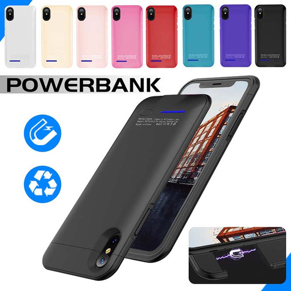 Battery Case For iPhone X 8 7 Ultra Slim Rechargeable Power Bank Case Built-in Magnet External Powerbank Battery Backup With Package