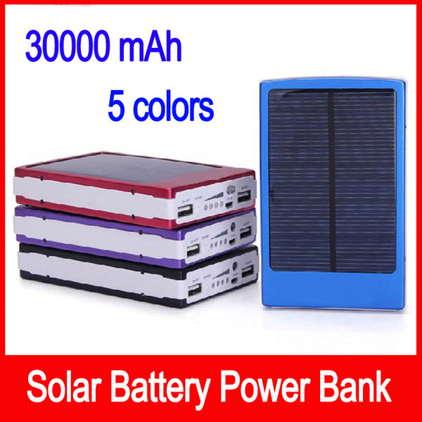 Portable solar battery charger 30000mah LED Darkening portable solar power bank solar power bank SOS help for Mobile Phone Tablet MP4