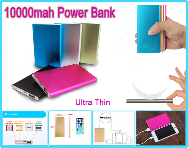 10000mah power bank High Quality Universal Ultra Thin Power Bank 10000 mAh External Battery Backup Charger USB Powerbank