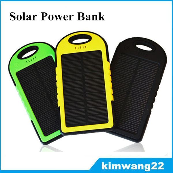 5000mAh Solar Charger and Battery Solar Panel portable for Cell phone Laptop Camera MP4 With Flashlight waterproof shockproof