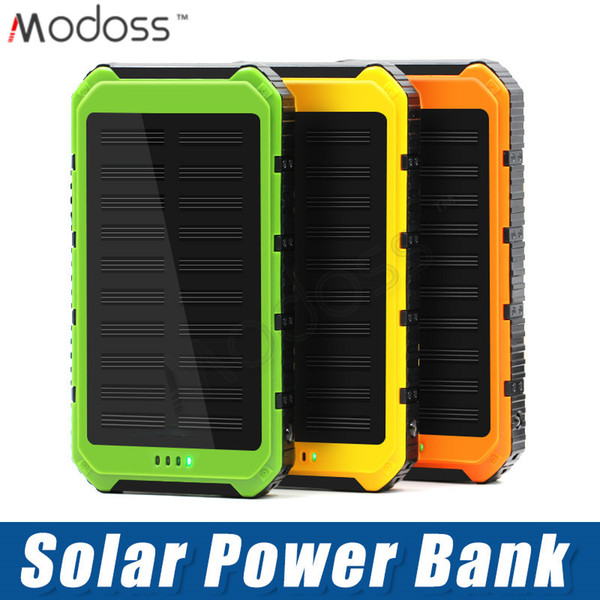 ZZYD For iP 7 8 Samsung S8 Note 8 Portable 4000mAh Solar Power Bank Dual USB External Battery Pack Waterproof Led Charger