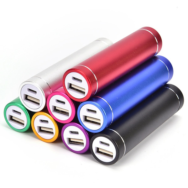 Quality Power Bank Portable 2600mAh Cylinder External Backup Battery Charger Emergency Power Pack Chargers for all Mobile Phones USB Cable