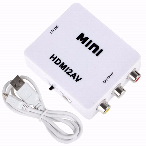 Mini HDMI Interface HD Video Converter Box HD To AVCVSB Video HDMI To AV Adapter HDMI2AV for PCPS3VCRDVD PALNTSC Output