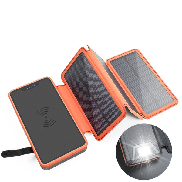 2000 Ma solar energy 4 folding board mobile power supply large capacity outdoor mobile phone wireless charging treasure