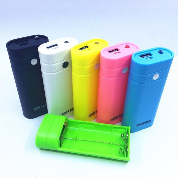 Cell Phone Power Bank Plastic Cover Case Battery Charger Adapter Portable 5600mAh 18650 External Battery USB Charger Power Bank Case CD014