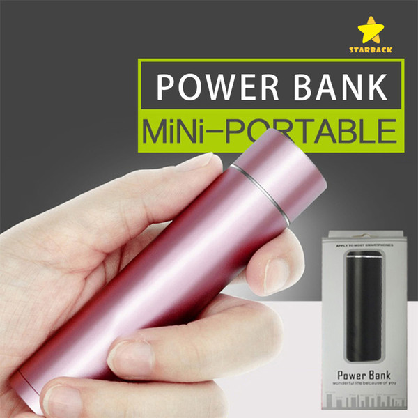 2600mah Power Bank USB Battery Charger 18650 Cylinder Shape Portable Mobile Power Bank with Retail Package