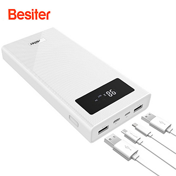 Besiter Power Bank 20000mah Quick Charge Portable Phone Charger For Smart Phones External Battery powerbank cargador portatil