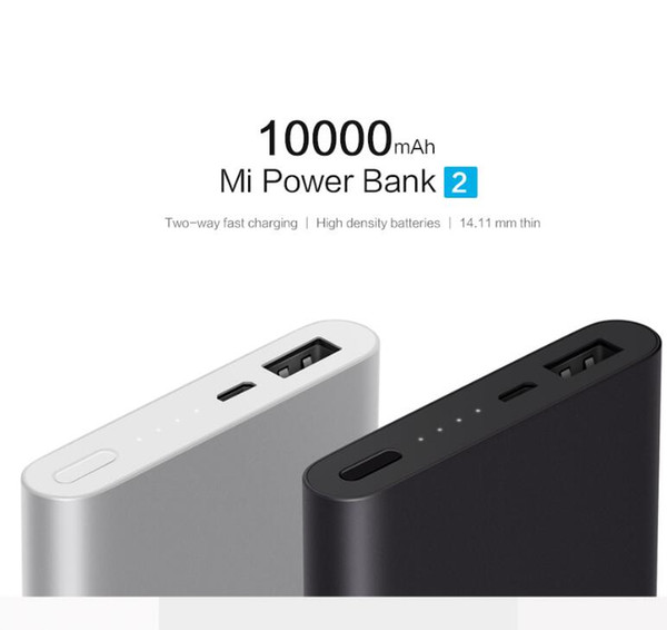 Whoelsale 10000mAh Xiaomi Power Bank PowerBank 2 Quick Charge External Battery Supports 18W Fast Charging For Android IOS