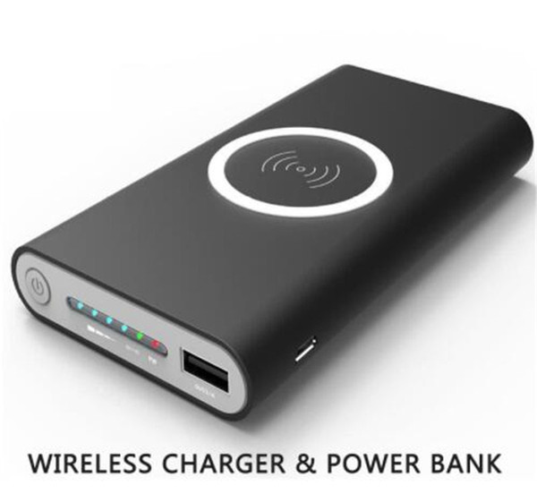 Wireless Charger Power Bank 8000mAh Portable Emergency Battery Fast Charger Plate Dock For iphone X 8 7 6s Samsung S6 S7 S8 Note 8