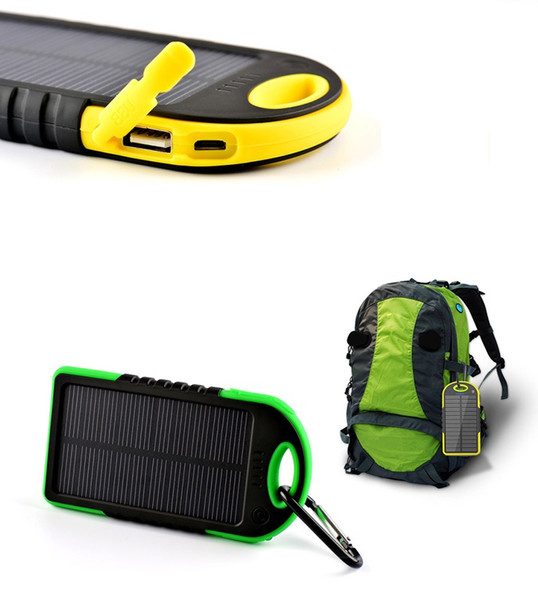 New Waterproof Solar Charger 5000mah Power Bank Drop Resistance Portable Charger Travel External Battery For Smartphone