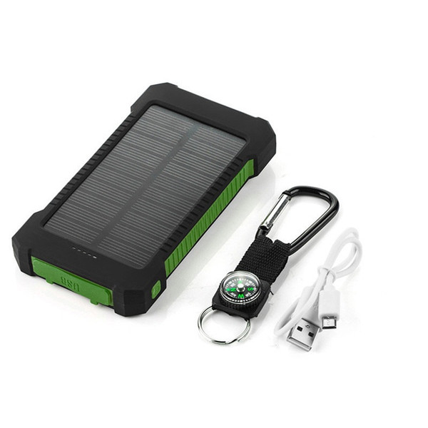 Factory Waterproof Compass Solar Power Bank 20000mah Universal CellpPhone Battery Charger With LED Flashlight And Compass Camping Light