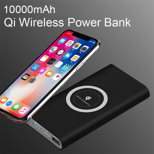 new 10000mAh Universal Portable Power Bank Qi Wireless Charger For iPhone Samsung S6 S7 S8 Powerbank Mobile Phone Wireless Charger