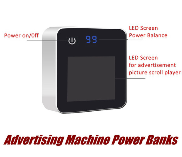 2018 newest Creative advertisement machine picture scroll player LED screen Power Banks 6600mAh backup Charging Battery