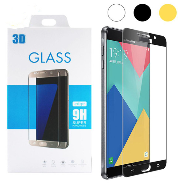 Full Cover 2.5D 9H Colorful Tempered Glass For P9 Samsung Galaxy Note 4 Note5 A5100 A7100 S6 S7 s8 A9 C5 C7 Full Coverage Screen Protector