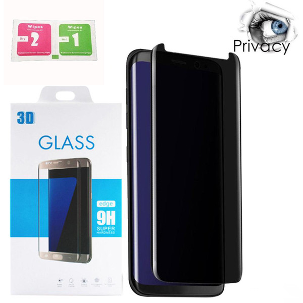 Tempered Glass Privacy For Galaxy S9 S9 Plus S8 Note8 Screen Protector Anti Glare HD Privacy Case Friendly Screen Protector Film