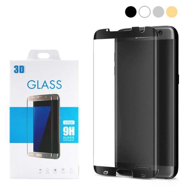 For Samsung Galaxy S7 Edge S8 S9 Plus Note8 3D Full Cover Round Curved Surface Screen Protector S7edge Case Free Friendly Tempered Glass