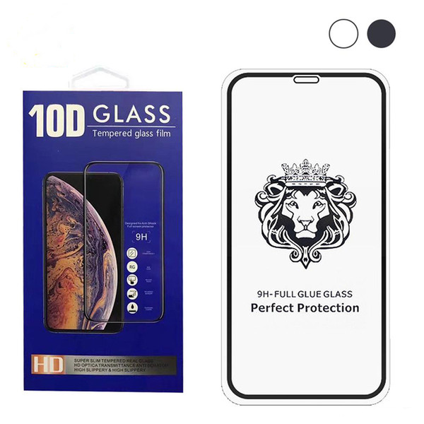 For Iphone X XR XS Max 9H Full Glue Screen Protector Curved Tempered Glass for iPhone8 7 6 6s Plus X Full Cover Film 3D Edge