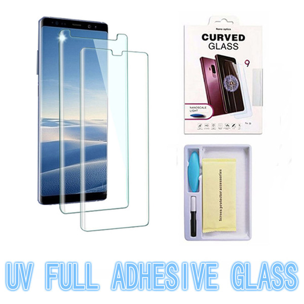 UV Liquid full Glue Tempered Glass For Samsung Galaxy S8 plus S9 plus case friendly glass Note8 Screen Protector