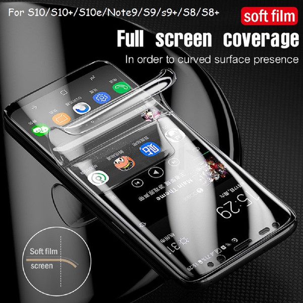 Full Screen Protector For Samsung Galaxy S10 S10 Plus S9 Plus S8 S10E Full Cover 3D Curved Protectiv Film Not Tempered Glass