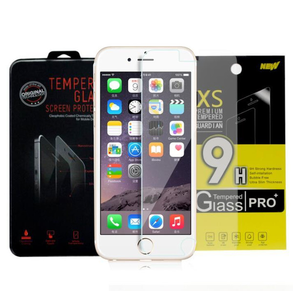 9H high quality For Iphone 7 7 plus 6s plus iphone 5 Screen Protector Film Tempered Glass For Samsung S5 Note 5 S6 S7 retailbox