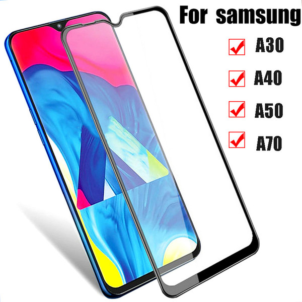 100pac 9D Glass On A70 For Samsung Galaxy SM A30 A40 A70 SamsungA A 50 40 30 70 A505 A505F SamsungA50 Protective Tempered Safety Glass