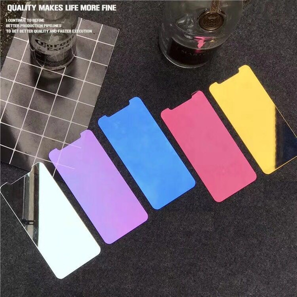 1 piece Color mirrored tempered glass for iPhone X Xs Max Xr Screen protector iPhone 6 6S 7 8 plus mirror protective film