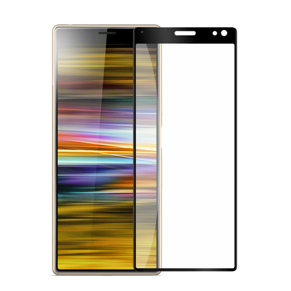 For SONY Xperia 10 and 10 Plus L3 3D curved tempered glass screen protector with black silk printing and free shipping