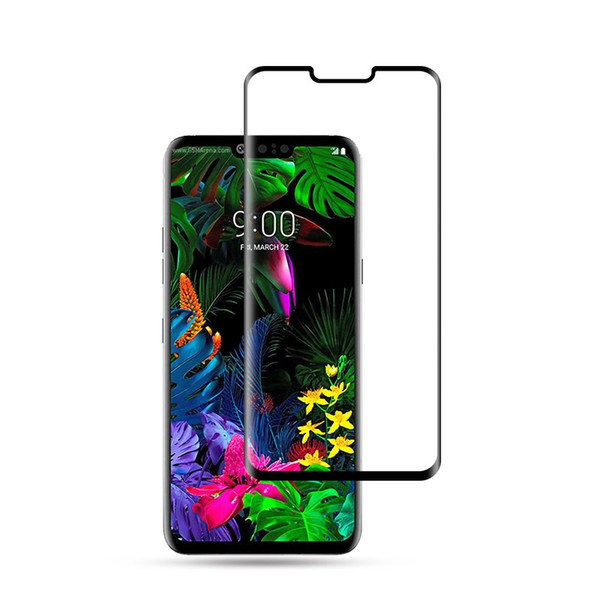 For LG G8 2.5D tempered glass screen protector with black silk printing and free shipping