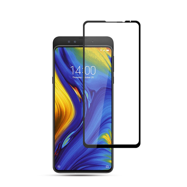 For Xiaomi Mix 3 2.5D front film tempered glass screen protector with black silk printing and retail package