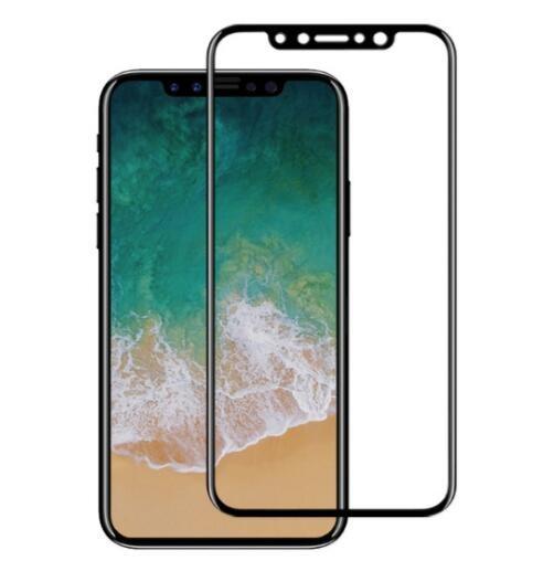 For Iphone X 3D curved front film tempered glass screen protector full coverage with black silk printing