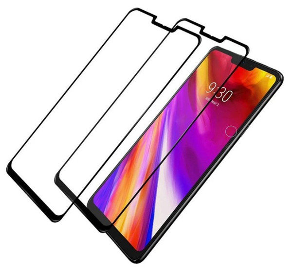 For LG G7 2.5D front film full coverage tempered glass screen protector with black silk printing