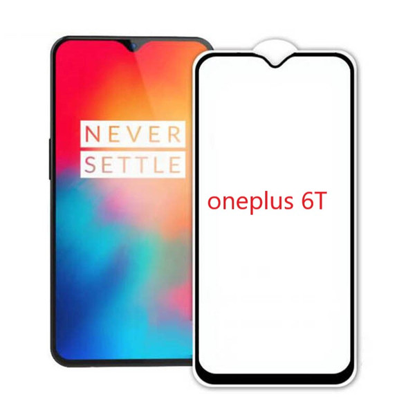 For Oneplus 6T 2.5D 9H tempered glass screen protector with silk printing and retail package and free shipping