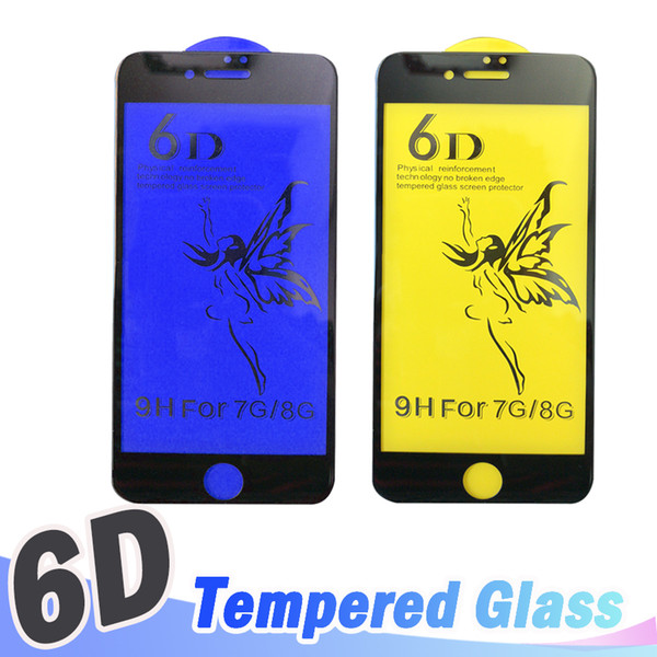 Tempered Glass 6D Full Cover Curved For iPhone 7 8 6 6s Plus Screen Protector Film For iPhone 8 7 Plus Protective Glass