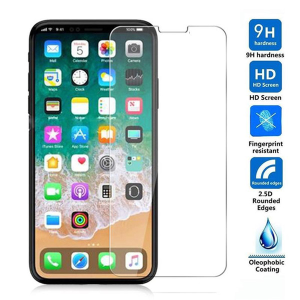 9H Tempered Glass Flim for iPhone XS MAX XR 7 8 Plus Tempered Glass Screen Protector for Samsung S10 Plus Mate 20