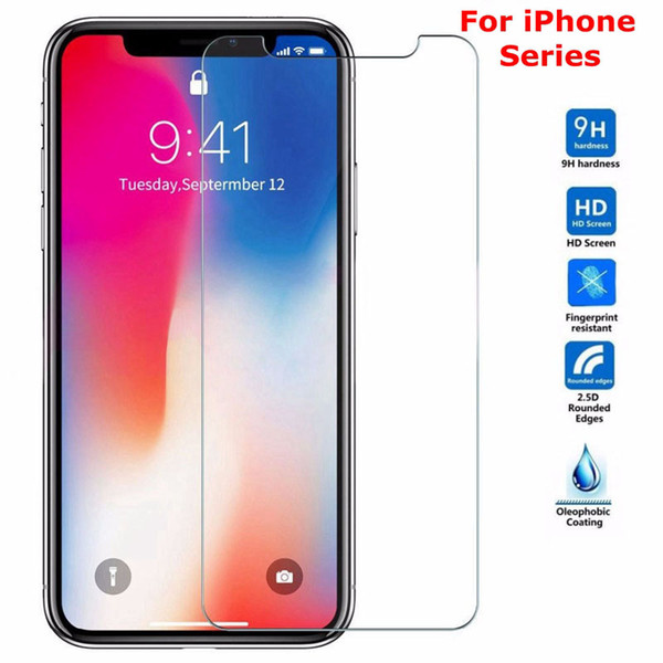 HD Tempered glass For iPhone XS Max X XR 7 8 6 6S Plus 5S 5C SE 9H Screen protector Flim Cover guard