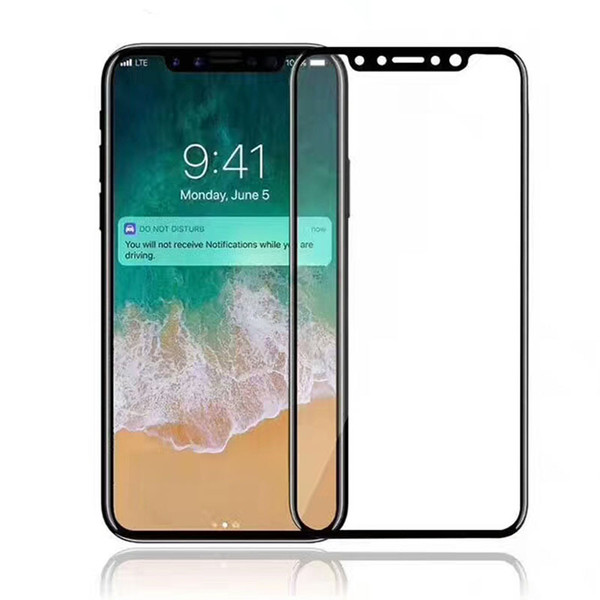 Front Full Cover Tempered Glass Screen Protector for iphone X 8 Plus , Super Clear Anti Explostion Glass Protectors