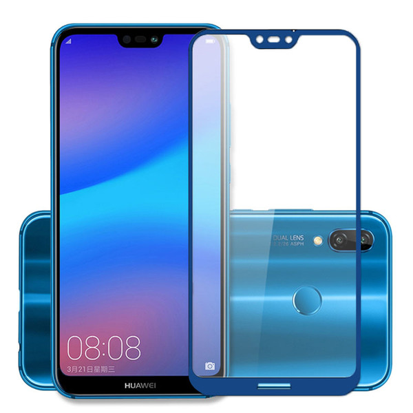 Front Full Tempered Glass Screen Protector for Huawei Nova 3E Nova3E, Clear Anti Explostion 2.5D 9H