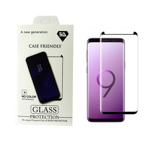 Case Friendly For Samsung Galaxy Note 9 S9 Plus Note8 Small Type 3D Curved Tempered Glass Screen Protector Using With Any Cases