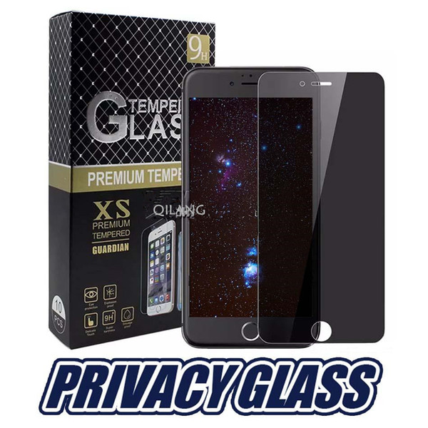 For Iphone XS MAX Privacy Tempered Glass Screen Protector Anti-Spy Cover Shield For LG Stylo4 K20 Plus Samsung S6 S7 with Retail Package