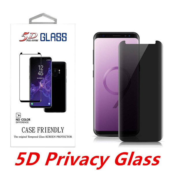 For Samsung Galaxy S9 S9 Plus Note 8 S8 S8 Plus Privacy Anti-Spay 3D Case Friendly Tempered Glass Screen Protector With Retail Package