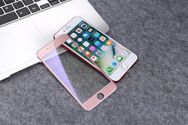 Anti-blue Soft edge Colorful Full Screen Front Purple Light Tempered Glass cartoon Screen Protector For iPhone x 8 Plus
