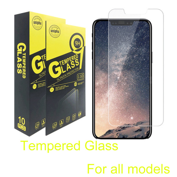 Free Shipping For Iphone Xs Max X XR 8 7plus 6s Tempered Glass Clear Screen Protector 2.5D 0.3mm 9H NO Package