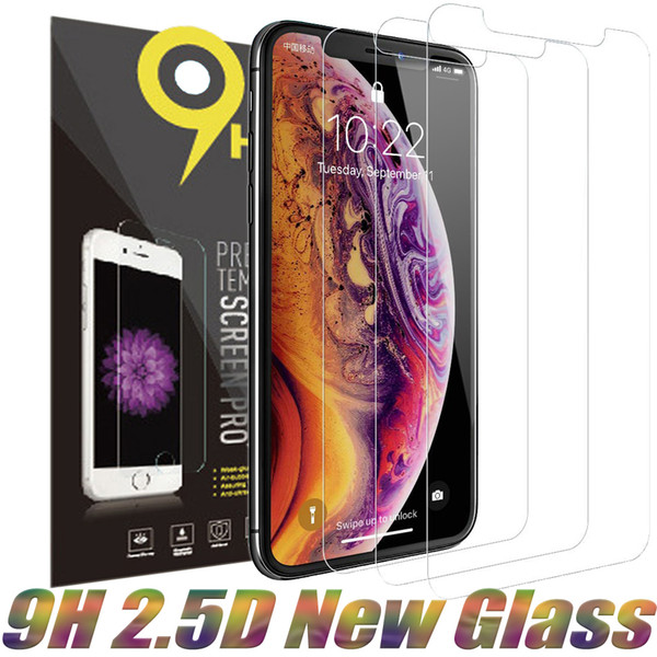 For Iphone Xs Max X XR 8 7plus 6s Clear Screen Protector Samsung J3 prime 2018 2.5D 9H Tempered Glass Paper Package