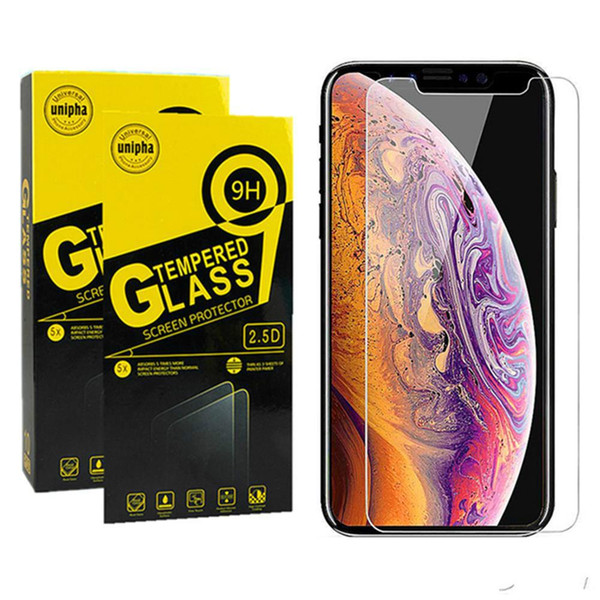 For iPhone X XR XS Max Screen Protector Samsung note9 j3 j6 2018 LG Tempered Glass 2.5D 0.26mm 9H Paper Package