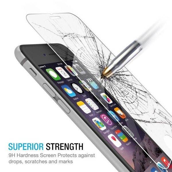 screen protectors films iphone 6 Samsung Galaxy S7 S6 Top Quality Tempered Glass 0.2MM 2.5D 100 pcs