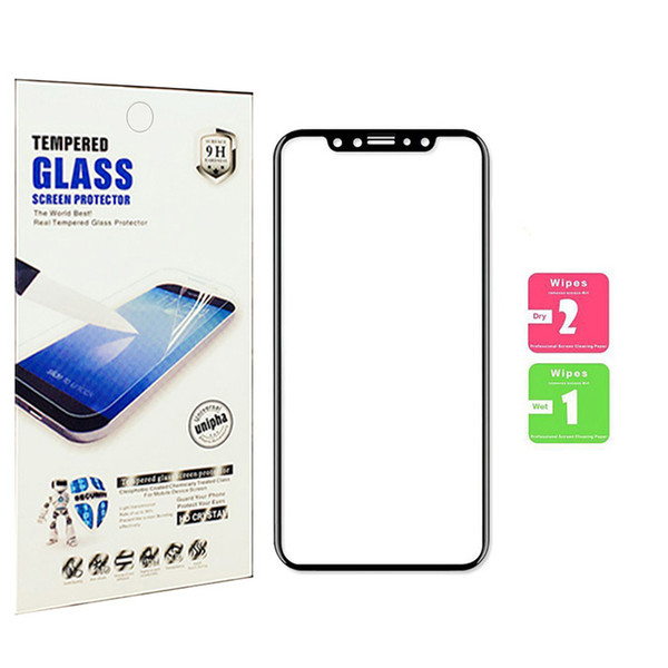 For iphone X XS PLUS XR 9H scratch tempered glass 5.8 inch full cover 3d cellphone screen protector with soft edge 7 8 plus also in stock